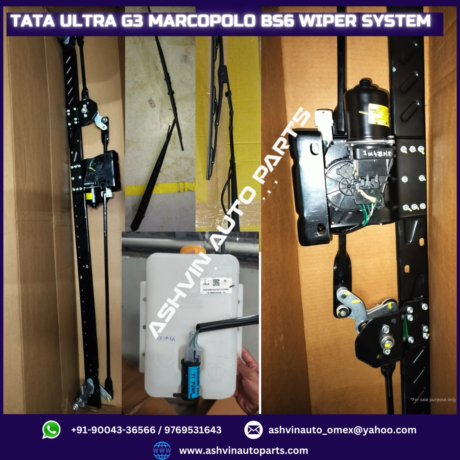 Tata Ultra G3 Marcopolo BS6 Wiper System – Prabha, supplied by Ashvin Auto Parts