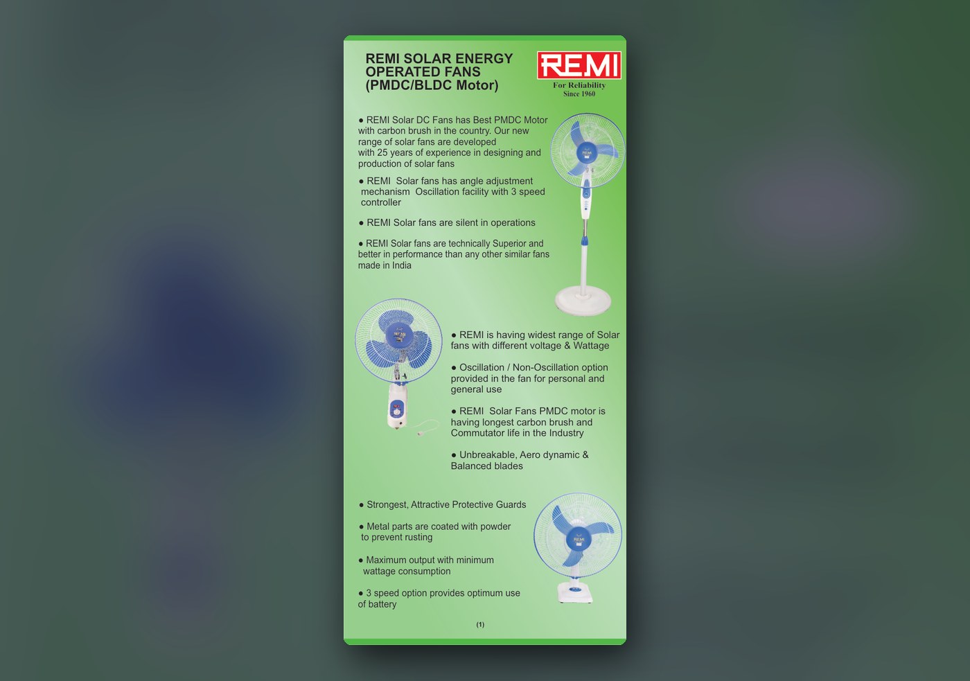 REMI Solar DC Fans Catalogue cover